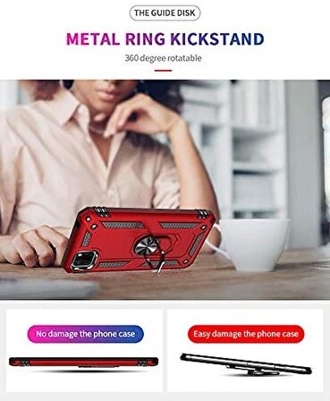 Smcase Huawei Y5P Kılıf Vega Yüzüklü Tank Kapak