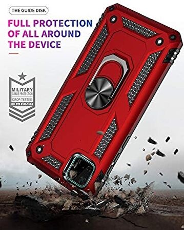 Smcase Huawei Y5P Kılıf Vega Yüzüklü Tank Kapak