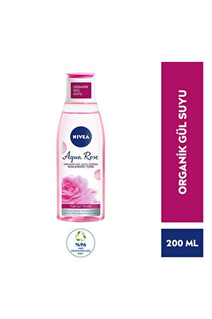 Aqua Rose Organik Gül Suyu Içeren Nemlendirici Tonik, Tüm Ciltler, 200ml