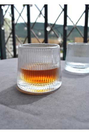 3 Adet Cam Viski Kokteyl Bardağı Kadehi 360 Dönen Kristal Görünümlü Cam Bardak 170ml