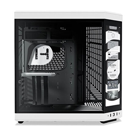 HYTE Y70 Touch Panda Temperli Cam USB 3.2 E-ATX Dual Chamber Mid Tower Dokunmatik Ekranlı Gaming Kasa (CS-HYTE-Y70TI-WB)