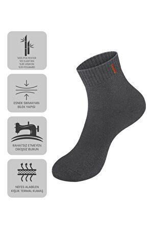 Just Inner Erkek Çorap 6'lı Patik (Bambu)