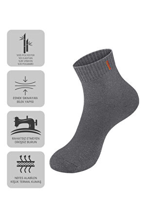 Just Inner Erkek Çorap 6'lı Patik (Bambu)