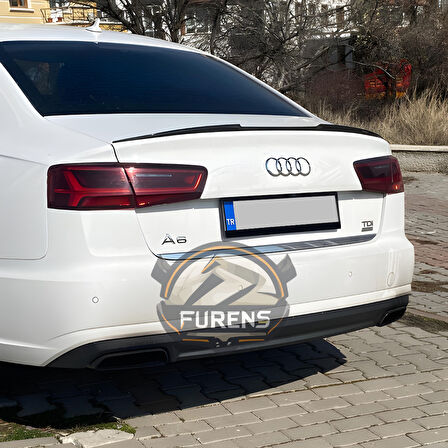 Audi A6 Bagaj Üstü Slim Yarasa Spoiler Piano Black Parlak Siyah 2012 - 2017