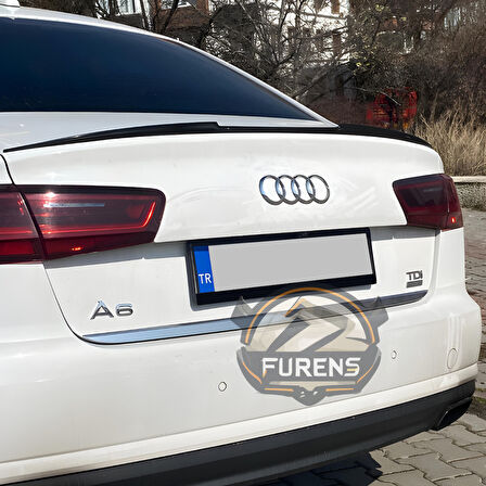 Audi A6 Bagaj Üstü Slim Yarasa Spoiler Piano Black Parlak Siyah 2012 - 2017