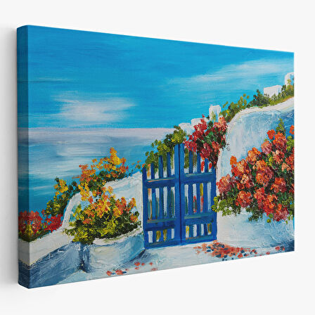 Harita Sepeti Deniz Manzaralı Bahçe Duvar Tablosu-1220