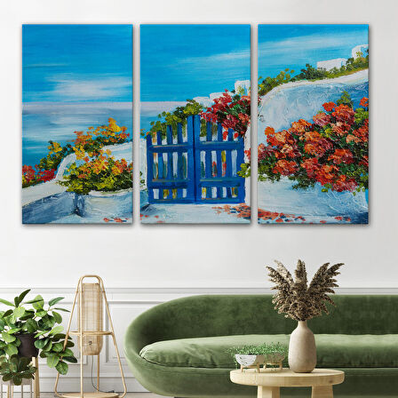 Harita Sepeti Deniz Manzaralı Bahçe Duvar Tablosu-1220