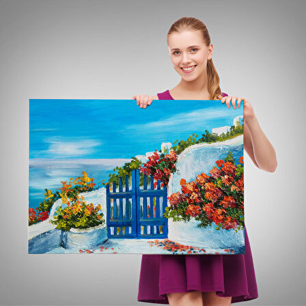 Harita Sepeti Deniz Manzaralı Bahçe Duvar Tablosu-1220