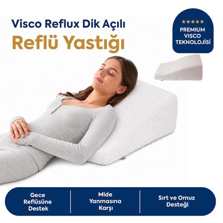 Homedius Viscotherm Reflux Dik Açılı Tencel Kumaş Reflü Yastığı 65x60x20 cm
