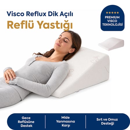 Homedius Viscotherm Reflux Dik Açılı Tencel Kumaş Reflü Yastığı 65x60x20 cm