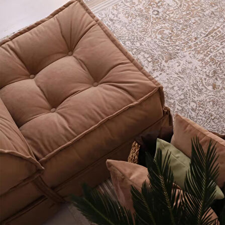 Mocca Tek Kişilik Katlanır Yatak Uzanma Koltuğu-Sütlü Kahve