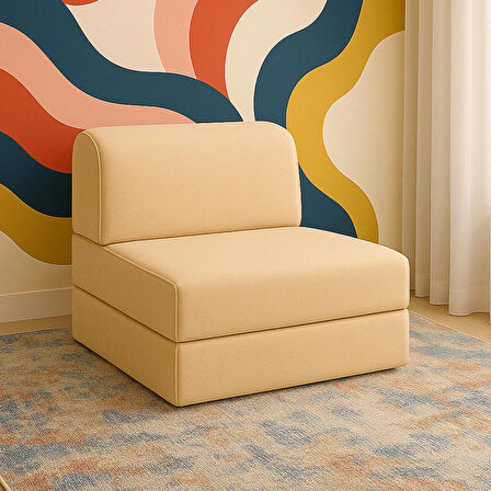 Magic Tek Kişilik Katlanır Yataklı Koltuk-Bej