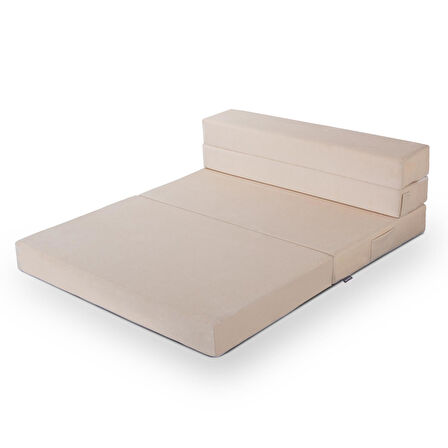 Valeria Çift Kişilik Kadife Katlanır Yatak Olabilen Koltuk Çift Kişilik - 125x200 Cm