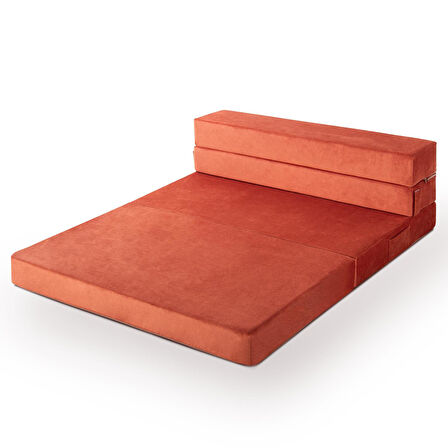 Valeria Çift Kişilik Kadife Katlanır Yatak Olabilen Koltuk Çift Kişilik - 125x200 Cm