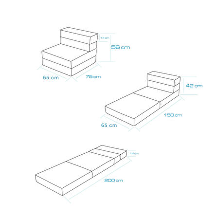 Valeria Kadife Katlanır Yatak Olabilen Tek Kişilik Koltuk