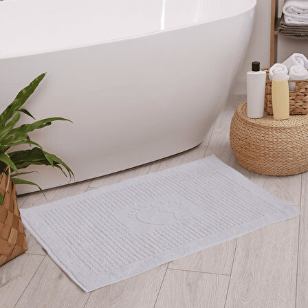 Homedius Banyo Kareli Ayak Desenli Pamuk Ayak Havlusu 50x70cm