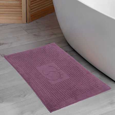 Homedius Banyo Kareli Ayak Desenli Pamuk Ayak Havlusu 50x70cm