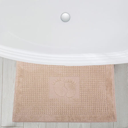 Homedius Banyo Kareli Ayak Desenli Pamuk Ayak Havlusu 50x70cm