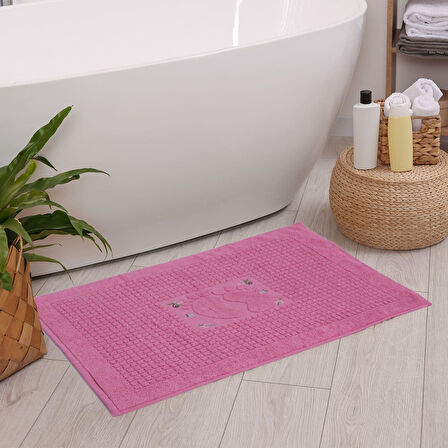 Homedius Banyo Çiçekli Pamuklu Ayak Havlusu 50x70cm 