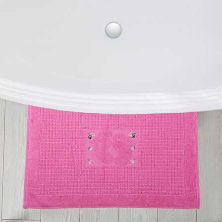 Homedius Banyo Çiçekli Pamuklu Ayak Havlusu 50x70cm 