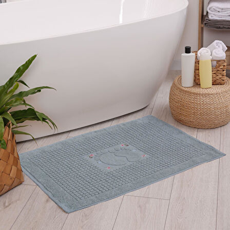Homedius Banyo Çiçekli Pamuklu Ayak Havlusu 50x70cm 
