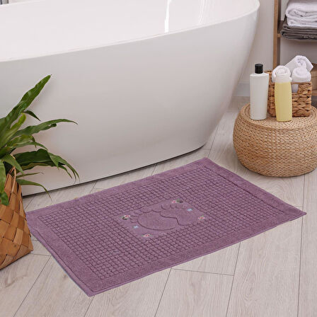 Homedius Banyo Çiçekli Pamuklu Ayak Havlusu 50x70cm 