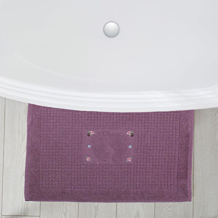 Homedius Banyo Çiçekli Pamuklu Ayak Havlusu 50x70cm 
