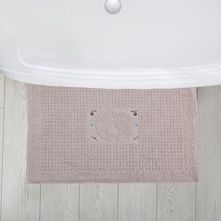 Homedius Banyo Çiçekli Pamuklu Ayak Havlusu 50x70cm 