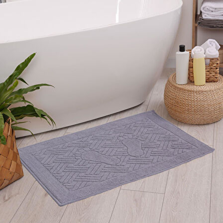 Homedius Banyo Zikzak Desenli Ultra Kalın Pamuk Ayak Havlusu 50x70 cm