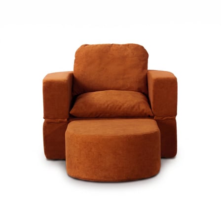 Homedius Sofa Bed Katlanır Yatak Olabilen Berjer Koltuk Puf Seti