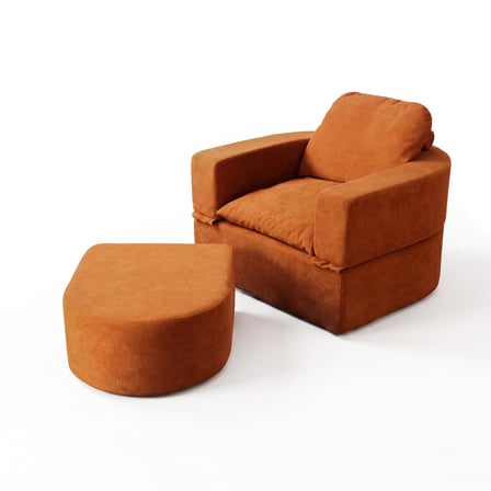Homedius Sofa Bed Katlanır Yatak Olabilen Berjer Koltuk Puf Seti