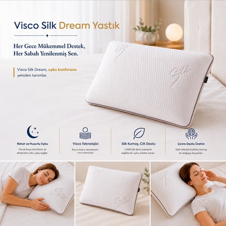 Homedius Silk Dream Boyun Destekli Ortopedik Visco Yastık 59x39 cm