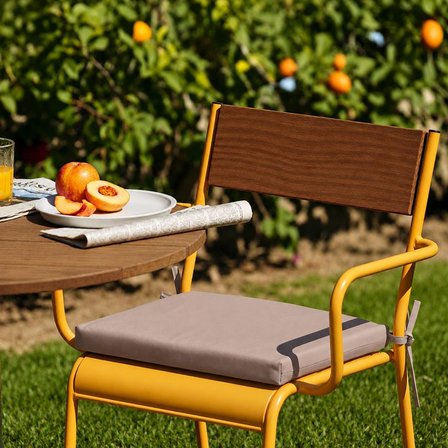 Homedius Sandalye Oturum Minderi Renkli 40x40x4 Bağcıklı Çıkarılabilir Kılıflı Çökme Yapmaz Açık Gri 2'li