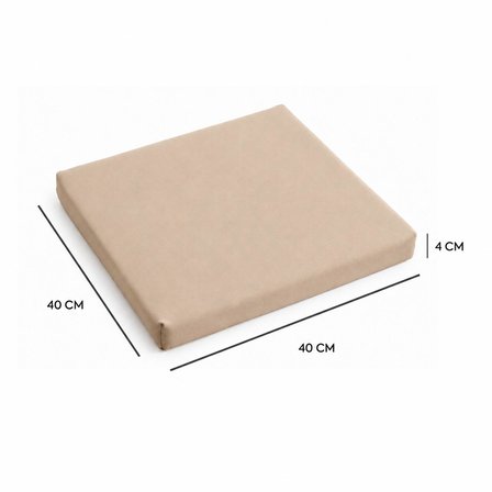 Homedius Sandalye Oturum Minderi Renkli 40x40x4 Bağcıklı Çıkarılabilir Kılıflı Çökme Yapmaz Sütlü Kahve 2'li