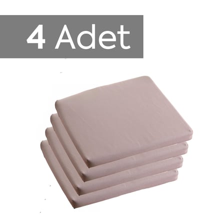 Homedius Sandalye Oturum Minderi Renkli 40x40x4 Bağcıklı Çıkarılabilir Kılıflı Su İtici Açık Gri 4'lü