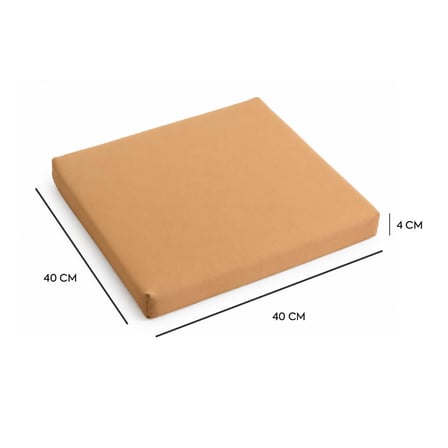 Homedius Sandalye Oturum Minderi Renkli 40x40x4 Bağcıklı Çıkarılabilir Kılıflı Su İtici Koyu Bej 4'lü