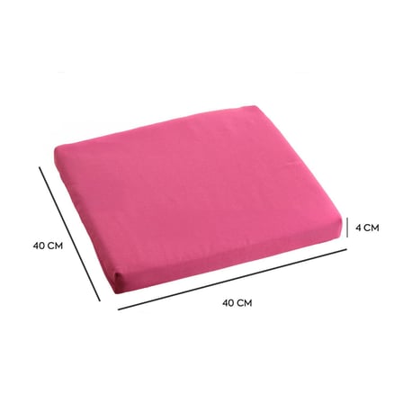 Homedius Sandalye Oturum Minderi Renkli 40x40x4 Bağcıklı Çıkarılabilir Kılıflı Su İtici Pembe 4'lü