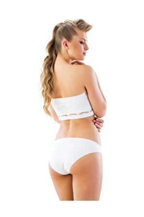 Dikişsiz Çift Katlı Örme Straplez Büstiyer