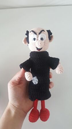 gargamel, uykucu ve süslü şirinler seti (el örgüsüdür)