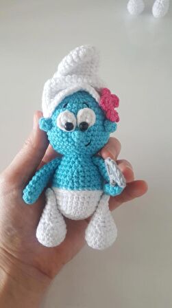 gargamel, uykucu ve süslü şirinler seti (el örgüsüdür)
