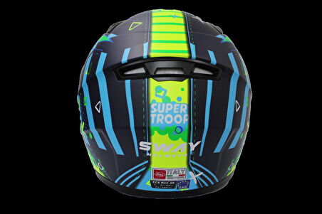 KASK ÇOCUK SWAY 815K GLOSS ALIEN BLUE/GREEN FULL FACE