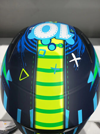 KASK ÇOCUK SWAY 815K GLOSS ALIEN BLUE/GREEN FULL FACE