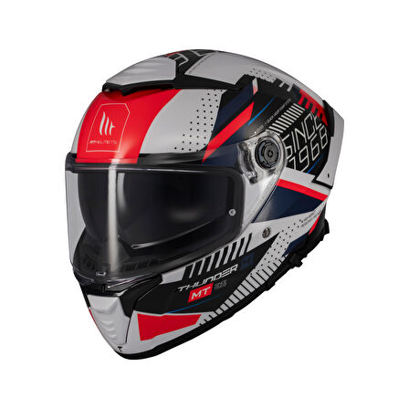 KASK MT THUNDER 4 SV LUMİNENCE A7 BEYAZ/MAVİ/KIRMIZI