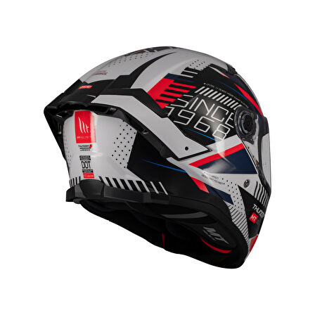 KASK MT THUNDER 4 SV LUMİNENCE A7 BEYAZ/MAVİ/KIRMIZI