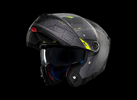 KASK MT ATOM 2 DESTINY C2 ÇENE AÇILIR MAT FÜME/SİYAH