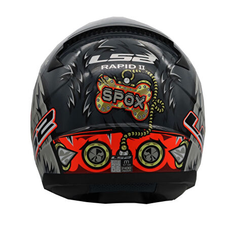KASK LS2 RAPID 2 SPOX GRİ-KIRMIZI
