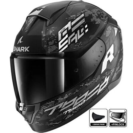 Kask Shark Rıdıll 2 Molokai Mat Kapalı Siyah/Gri