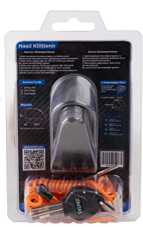 Disk Kilidi Zintaş Protector Alarmlı  6mm 120 Db