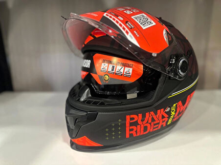 KASK MT BRAKER SV PUNK RİDER B5 MAT ORANGE/RED/BLACK
