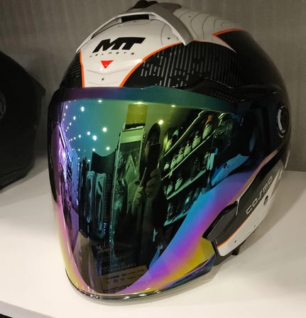 KASK CAMI MT HELMETS V-37 COSMO YENİ NESİL İRİDYUM MAVİ VİZÖR